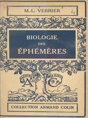 cover image of Biologie des éphémères